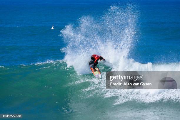 Yago Dora of Brazil surfs in Heat 2 of the Semifinals at the Corona Open J-Bay on July 15, 2022 at Jeffreys Bay, Eastern Cape, South Africa.