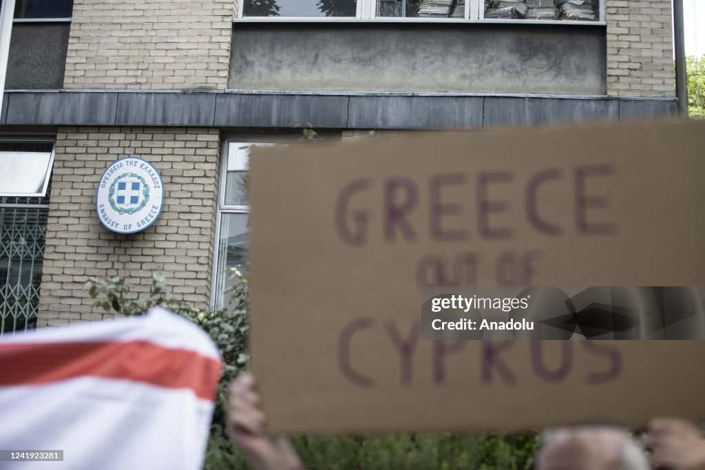 Turkish Cypriots protest on the 48th anniversary of the Cyprus coup in London