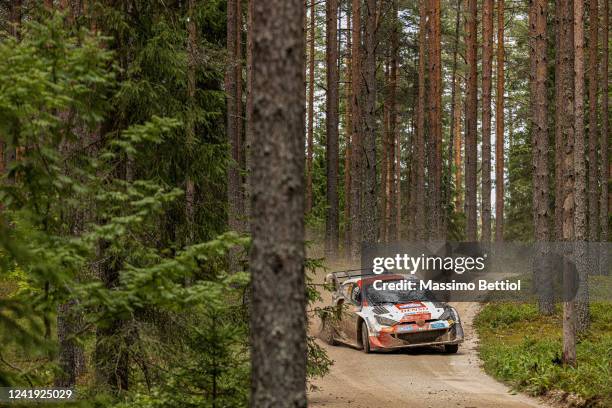 Elfyn Evans of Great Britain and Scott Martin of Great Britain are competing with their Toyota Gazoo Racing WRT Toyota GR Yaris Rally1 during Day One...