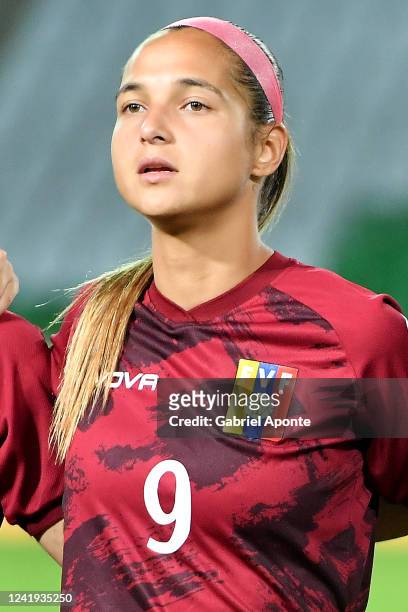 Deyna Castellanos of Venezuela during a match between Peru and Venezuela as part of Women's CONMEBOL Copa America 2022 at Centenario Stadium on July...