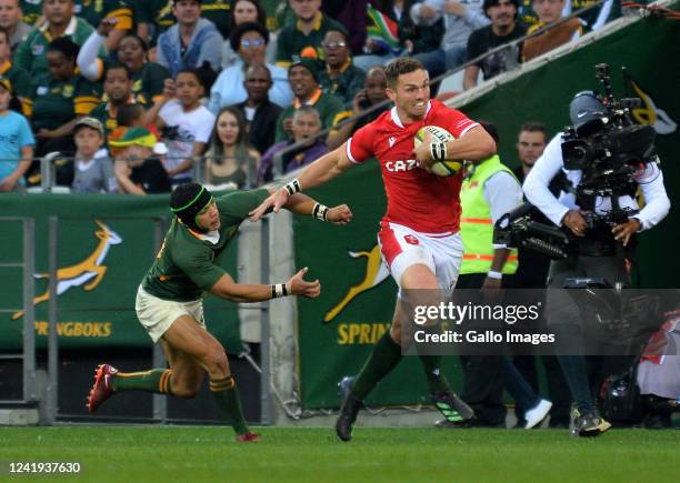 George North of Wales hands off Cheslin Kolbe of South Africa during the 3rd Castle Lager Incoming Series test match between South Africa and Wales...