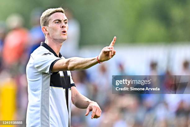 Nahuel Estevez of Parma reacts during the Pre-season Friendly match between UC Sampdoria and Parma Calcio on July 16, 2022 in Temù, Brescia, Italy.