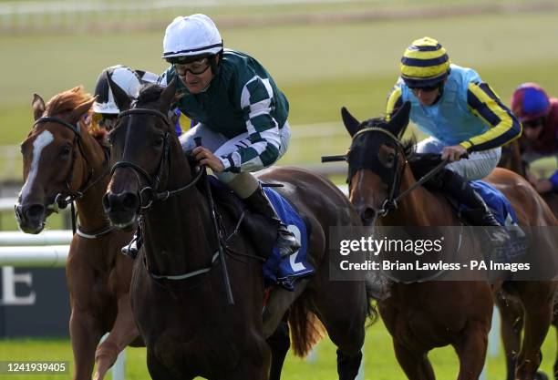 Benitoite ridden by Shane Foley on their way to winning the TaxAssist Accountants Kildare-South Irish EBF Fillies Maiden at Curragh racecourse....