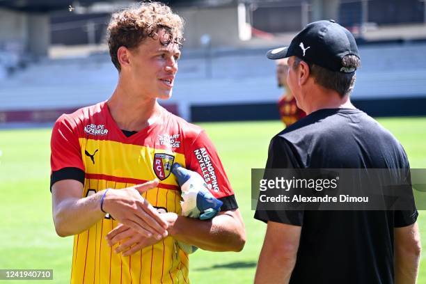 Adrien LOUVEAU of Lens during the friendly match between Rodez and Lens on July 16, 2022 in Rodez, France.