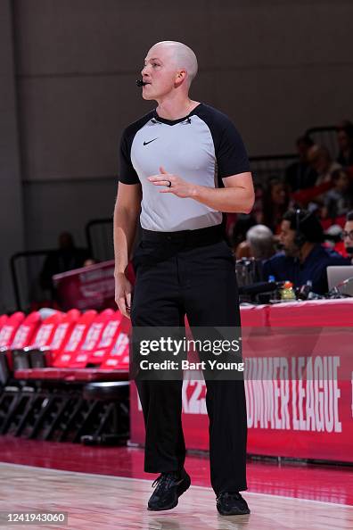 Matthew Rafferty Referee Matt Rafferty looks on during the game between the Atlanta ...