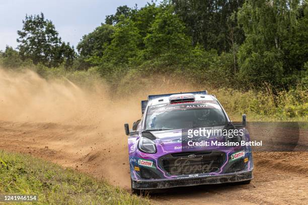 Gus Greensmith of Great Britain and Jonas Andersson of Sweden are competing with their M-Sport Ford WRT Ford Puma Rally1 during Day Three of the FIA...