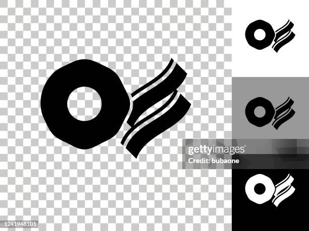 beacon & eggs icon on checkerboard transparent background - beacon stock illustrations
