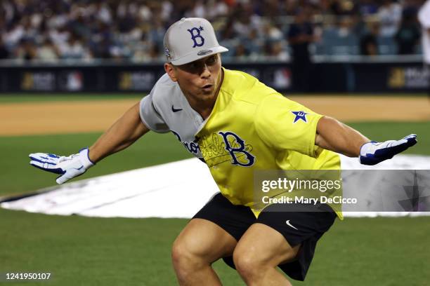 The Miz reacts during the MGM All-Star Celebrity Softball Game at Dodger Stadium on Saturday, July 16, 2022 in Los Angeles, California.