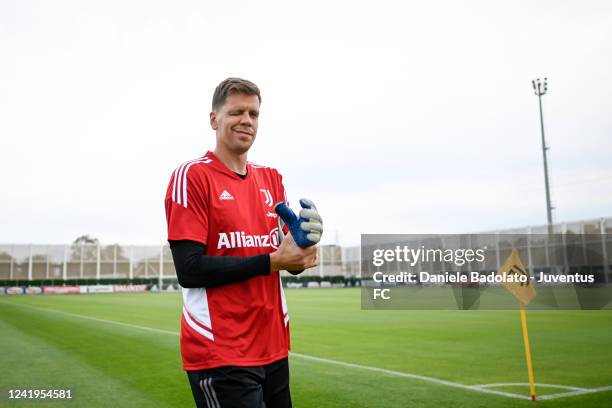 Wojciech Szczesny of Juventus during a training session at JTC on July 17, 2022 in Turin, Italy.