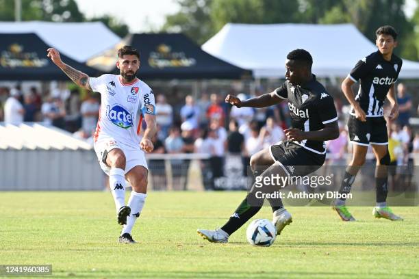 Jimmy ROYE of Stade Lavallois and Ulrick ENEME ELLA of Angers Sco during the friendly match between Angers and Laval on July 17, 2022 in Segre,...