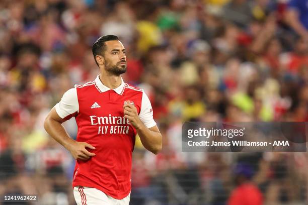 Pablo Mari of Arsenal during the pre season friendly between Arsenal and Everton at M&T Bank Stadium on July 16, 2022 in Baltimore, Maryland.