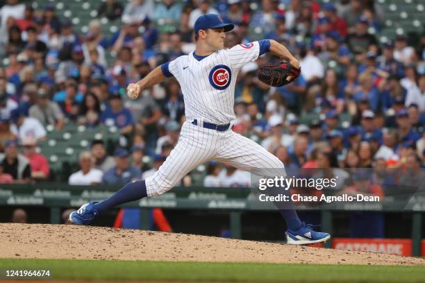 David Robertson of the Chicago Cubs pitches in the ninth inning against the New York Mets at Wrigley Field on July 17, 2022 in Chicago, Illinois.