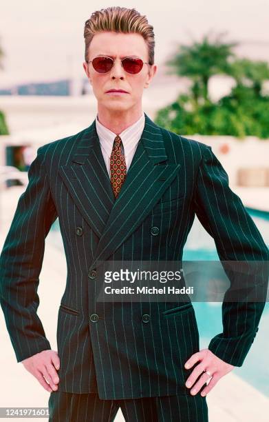 Singer and actor David Bowie is photographed for Interview magazine on October 8, 1994 in Los Angeles, California.