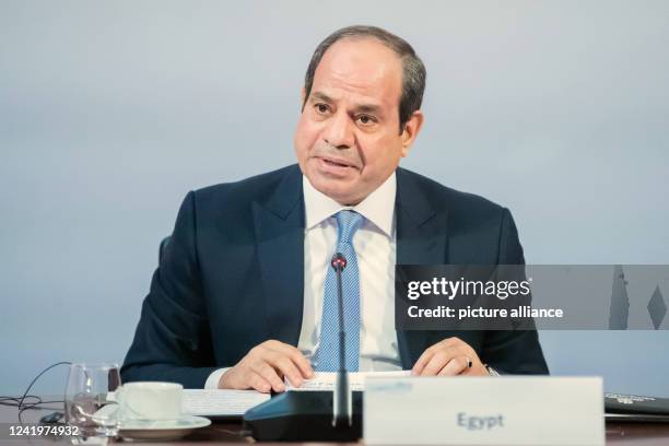 Abdel Fattah al-Sisi, President of Egypt, speaks at the Petersberg Climate Dialogue at the Federal Foreign Office. High-ranking representatives from...