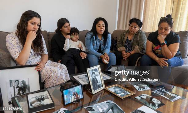 Los Angeles, CA From left: Nailea Vera Castellanos, wife of Jesus Castellanos, who was fatally shot by the LAPD on April 6 while holding a knife,...