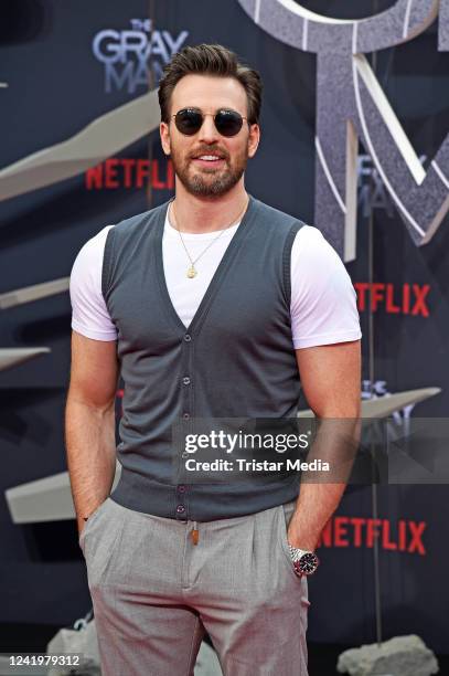 Actor Chris Evans attends the The Gray Man Netflix special screening at Zoopalast on July 18, 2022 in Berlin, Germany.