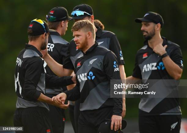 Belfast , United Kingdom - 18 July 2022; Glenn Phillips of New Zealand after his side's victory in the Men's T20 International match between Ireland...