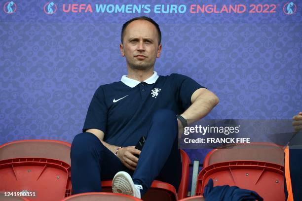 Netherlands' head coach Mark Parsons attends the UEFA Women's Euro 2022 Group D football match between Iceland and France at New York Stadium in...