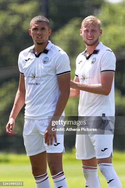 Nathan Wood and Harry Darling of Swansea City in action during the Pre-Season Friendly match between Swansea City and Bristol Rovers at Fairwood...