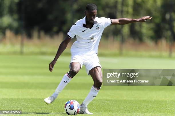 Jordon Garrick of Swansea City in action during the Pre-Season Friendly match between Swansea City and Bristol Rovers at Fairwood Training Ground on...