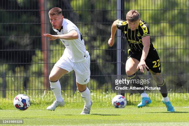Cameron Congreve of Swansea City in action during the Pre-Season Friendly match between Swansea City and Bristol Rovers at Fairwood Training Ground...