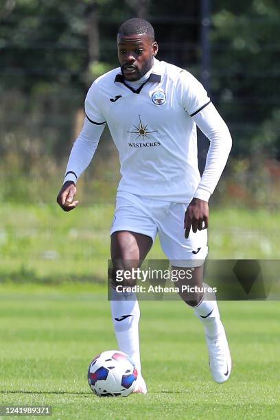 Olivier Ntcham of Swansea City in action during the Pre-Season Friendly match between Swansea City and Bristol Rovers at Fairwood Training Ground on...