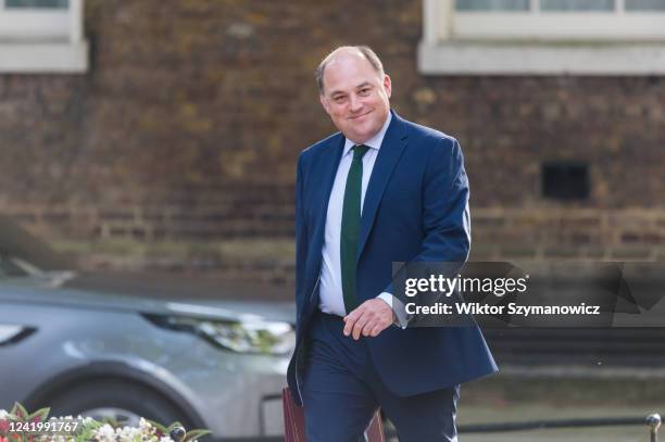 Secretary of State for Defence Ben Wallace arrives in Downing Street to attend the weekly Cabinet meeting on July 19, 2022 in London, England. This...