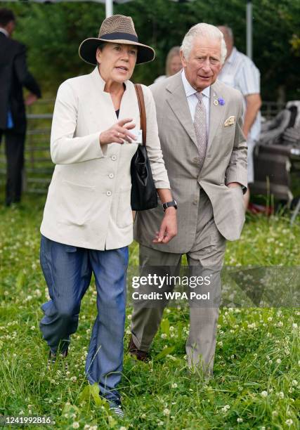 Prince Charles, Prince of Wales chats with Helen Browning, Group CEO Soil Association as he attends the Innovative Farmers 10th anniversary at...