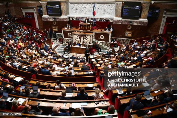 French Minister for the Economy and Finances Bruno Le Maire addresses Members of Parliament during a session of questions to the government at The...