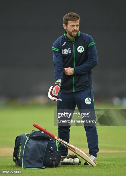 Tyrone , United Kingdom - 19 July 2022; Ireland head coach Ed Joyce during the Women's T20 International match between Ireland and Pakistan at Bready...