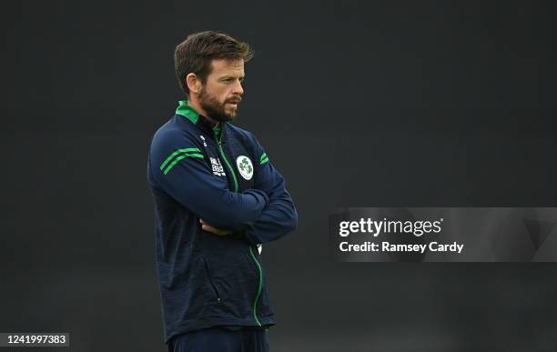 Tyrone , United Kingdom - 19 July 2022; Ireland head coach Ed Joyce during the Women's T20 International match between Ireland and Pakistan at Bready...