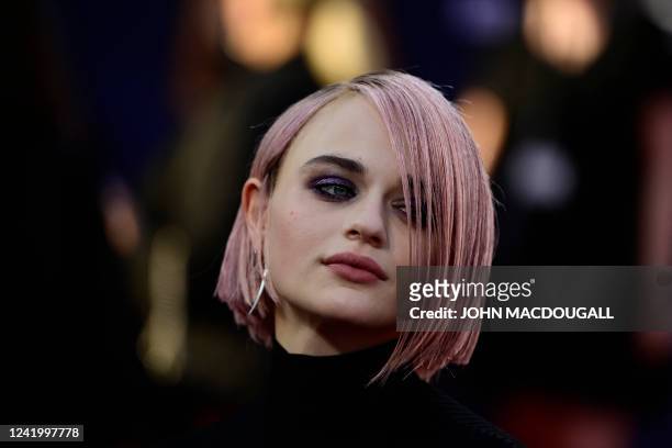 Actress Joey King poses for a photo on the red carpet at a preview of the film Bullet Train at the Zoo Palast cinema in Berlin on July 19, 2022.