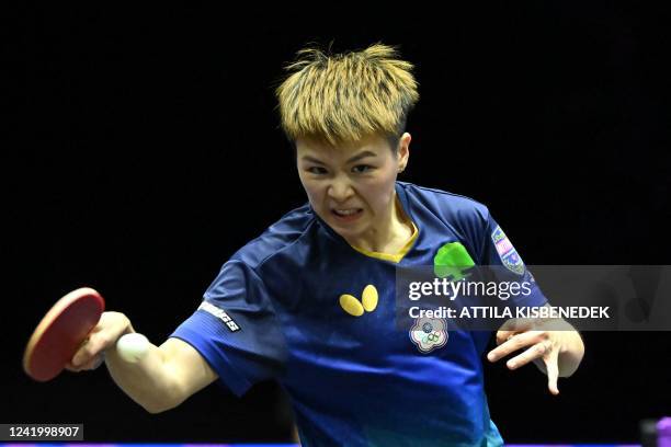 Taiwans Chen Szu-yu competes against Japans Mima Ito at the World Table Tennis Champions European Summer Series 2022 in Budapest, Hungary on July 19,...