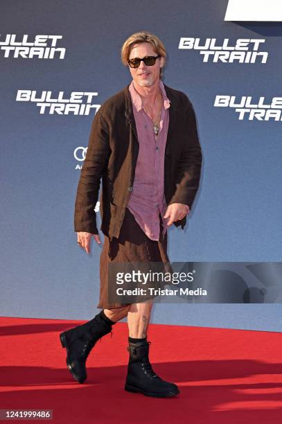 Actor Brad Pitt attends the "Bullet Train" premiere at Zoo Palast on July 19, 2022 in Berlin, Germany.