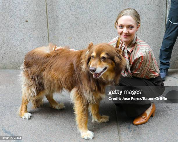 Amanda Seyfried is seen at the film set of "The Crowded Room" on July 19, 2022 in New York City.
