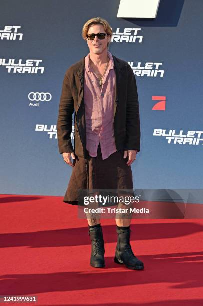 Actor Brad Pitt attends the "Bullet Train" premiere at Zoo Palast on July 19, 2022 in Berlin, Germany.