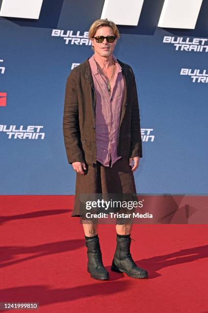 Actor Brad Pitt attends the "Bullet Train" premiere at Zoo Palast on July 19, 2022 in Berlin, Germany.