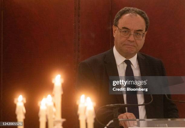 Andrew Bailey, governor of the Bank of England , addresses the annual Financial and Professional Services Dinner at Mansion House in London, UK, on...