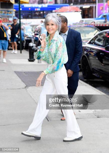 Actress Jane Fonda is seen outside "GMA" on July 19, 2022 in New York City.