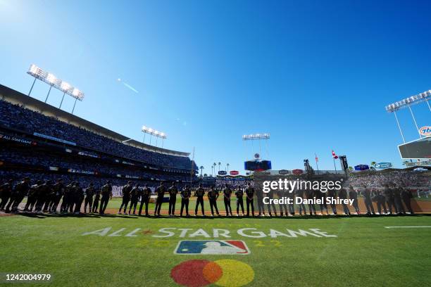 General view of Dodger Stadium during the opening ceremony prior to the 92nd MLB All-Star Game presented by Mastercard on Tuesday, July 19, 2022 in...