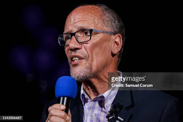 Tom Perez speaks during a primary election night event at Tommy Joe's on July 19, 2022 in Bethesda, Maryland. Perez, the former U.S. Labor Secretary...