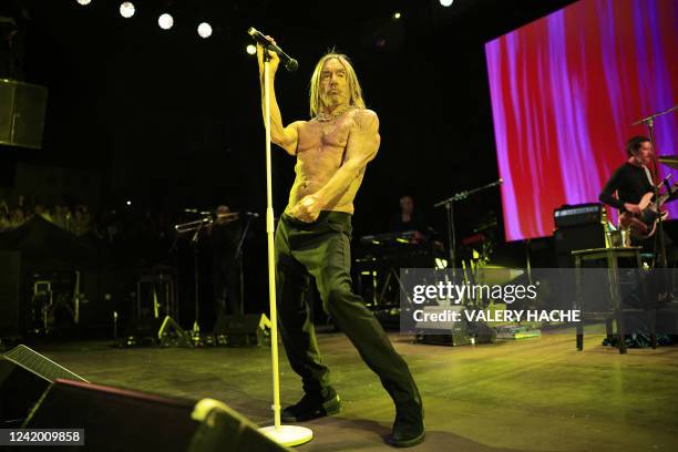Singer Iggy Pop performs on stage during the Nice's Jazz Festival in Nice, south-eastern France on July 19, 2022.