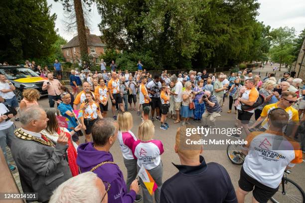 The Queen's Baton Relay as it visits Lichfield as part of the Birmingham 2022 Queens Baton Relay on July 20 2022 in Lichfield, England. The Queen's...