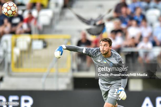 Georgiy Bushchan of Dynamo in action during the UEFA Champions League Second Qualifying Round First Leg match between Dynamo Kyiv and Fenerbahce at...