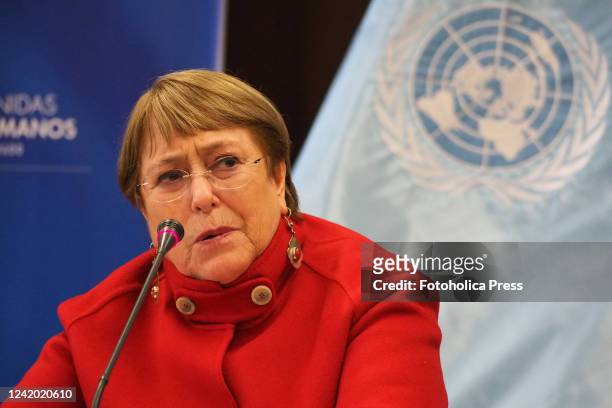 Michelle Bachelet, UN High Commissioner for Human Rights holds a news conference in Lima at the end of her mission on Wednesday. Bachelet began an...
