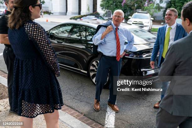 Sen. Roger Wicker ranking member on the Senate Committee on Commerce, Science and Transportation, gestures after being asked how the test drive of a...