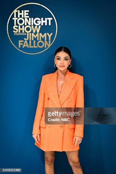 Episode 1685 -- Pictured: Actress Sarah Hyland poses backstage on Wednesday, July 20, 2022 --