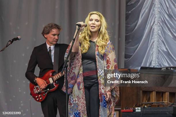 American singer Alison Krauss performs live on stage during a concert at the Zitadelle Spandau on July 20, 2022 in Berlin, Germany.