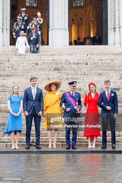 King Philippe of Belgium, Queen Mathilde of Belgium, Princess Elisabeth of Belgium, Prince Gabriel of Belgium, Princess Eleonore of Belgium and...