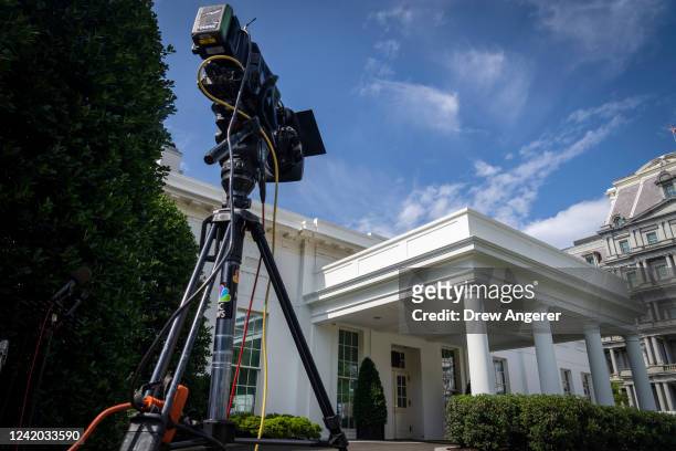 View of the West Wing of the White House after the White House Press Office announced that U.S. President Joe Biden tested positive for COVID-19 on...